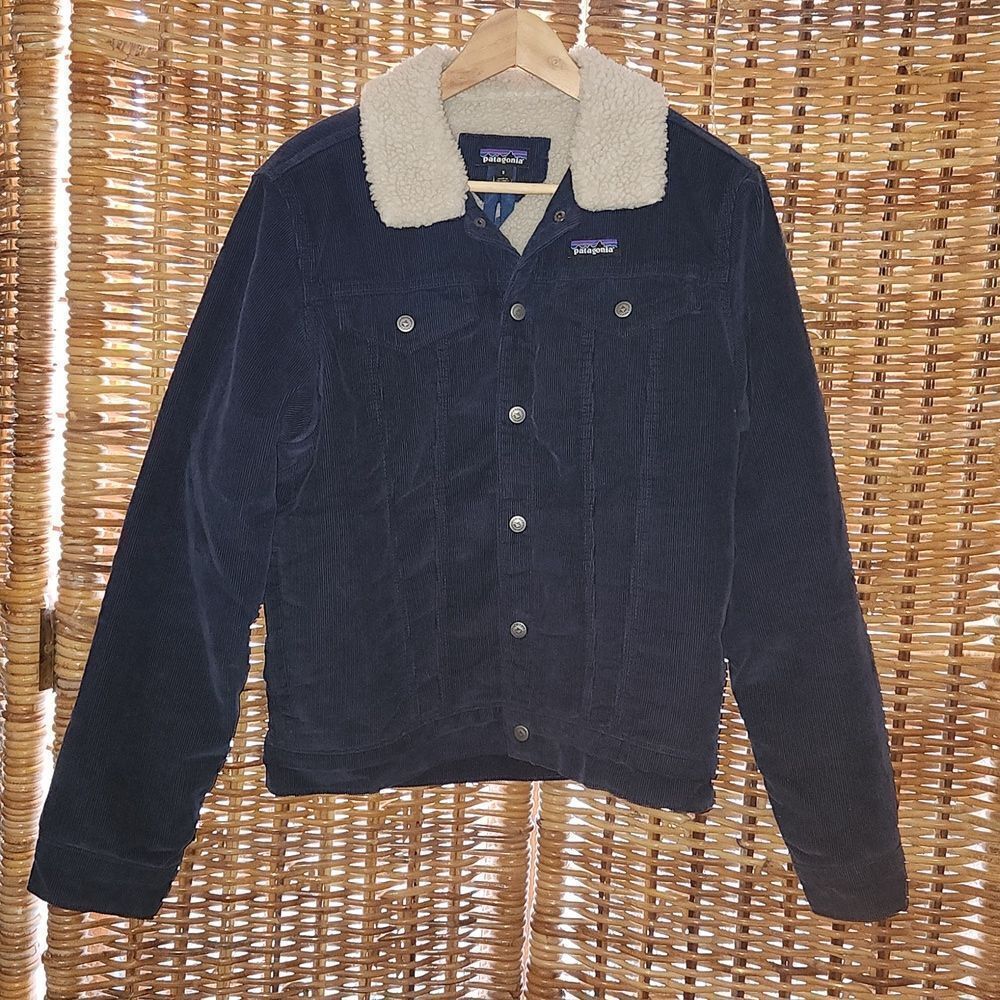 Patagonia Blue Corduroy Trucker Sherpa Jacket S